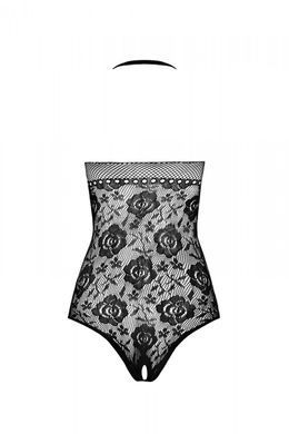 Бодистокинг с имитацией корсетной шнуровки Passion BS094 One Size, red, цветочный узор, с доступом