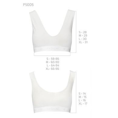 Спортивный топ из эластичного хлопка Passion PS005 TOP L, white