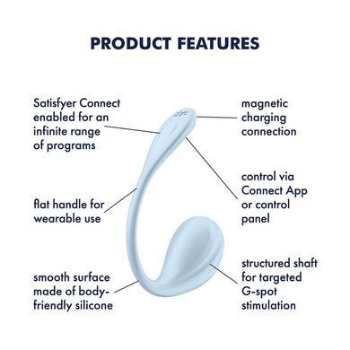 Смарт-виброяйцо Satisfyer Smooth Petal Connect App Light Blue