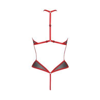 Сетчатое боди с кружевом на груди Passion SATARA BODY XXL/XXXL red