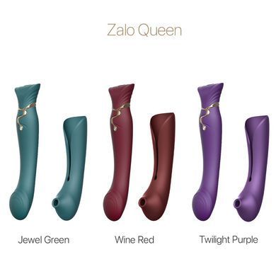 Смартвібратор 3в1 Zalo &mdash; Queen Wine Red, пульсівна перлина та вакуум, кристал Swarovski
