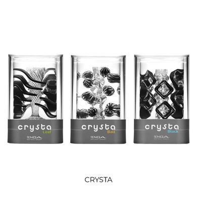 Мастурбатор Tenga Crysta Leaf, унікальний рельєф, стимулювальні пелюстки, прозорий матеріал