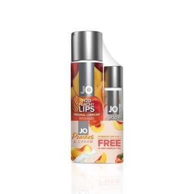 Комплект JO GWP &mdash; Peaches & Cream &mdash; Peachy Lips 120 мл & H2O Vanilla 30 мл