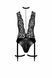 Боди Noir Handmade F297 Libido, L, черное, кружево, низ под латекс, открытый доступ, гартеры