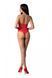 Бодистокинг с имитацией корсетной шнуровки Passion BS094 One Size, red, цветочный узор, с доступом