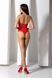 Бодистокинг с имитацией корсетной шнуровки Passion BS094 One Size, red, цветочный узор, с доступом
