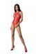 Бодистокинг с имитацией корсетной шнуровки Passion BS094 One Size, red, цветочный узор, с доступом