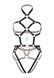 Портупея-тедді з екошкіри Leg Avenue Heart ring harness teddy S, Black, підвіска-сердечко, ланцюги