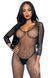 (SALE) Бодістокінг Leg Avenue V Front Bodystocking One size Black, дрібна сітка, доступ