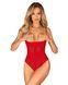 Боди с доступом Obsessive Ingridia crotchless teddy M/L, красное, открытая грудь