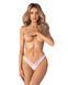 Трусики-стрінги з мереживом Obsessive Arrowel White crotchless thong 2XL/3XL