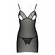 Сорочка с вырезами на груди, стринги Passion LOVELIA CHEMISE L/XL, black