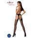 Сетчатые чулки-стокинги Passion S018 One Size, Black, имитация пояса, сетка с вертикальными полоскам