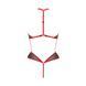 Сетчатое боди с кружевом на груди Passion SATARA BODY XXL/XXXL red