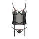 (SALE) Корсет с пажами PERDITA CORSET black L/XL - Passion Exclusive, стрэпы,трусики, укороченный
