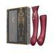 Смартвібратор 3в1 Zalo &mdash; Queen Wine Red, пульсівна перлина та вакуум, кристал Swarovski