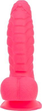 Ребристий фалоімітатор на присосці ADDICTION &mdash; Tom 7&Prime; Dildo With Balls &mdash; Pink, віброкуля в подарунок