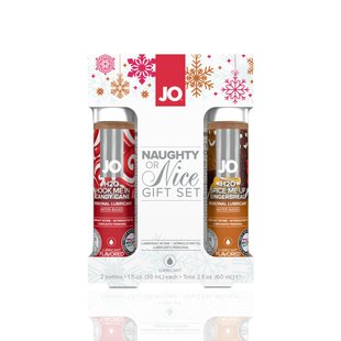 Набір лубрикантів JO Naughty or Nice Gift Set – Candy Cane & Gingerbread (2×30 мл)