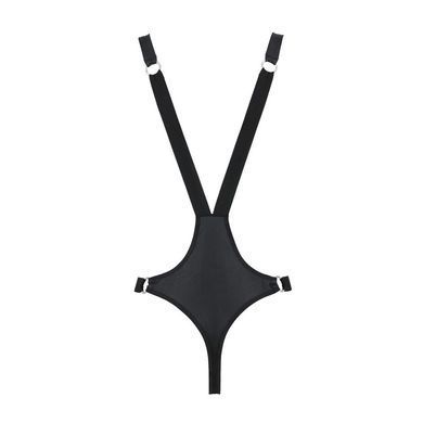 Мужское боди с люверсами Passion 028 HARRY S/M Black, экокожа, на лямках