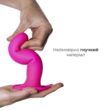 Дилдо с присоской Adrien Lastic Hitsens 4 Pink, отлично для страпона, диаметр 3.7см, длина 17,8см