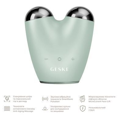 Мікрострумовий підтягувач шкіри обличчя GESKE MicroCurrent Face-Lifter 6в1 green