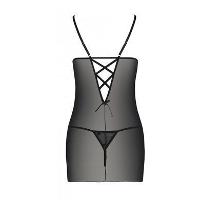 Сорочка с вырезами на груди, стринги Passion LOVELIA CHEMISE S/M, black