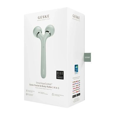 Електронний ультразвуковий ролик для обличчя та тіла GESKE Sonic Facial&Body Roller 4в1 green