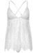 Сорочка беби-долл Leg Avenue Floral lace babydoll & string White L, стринги