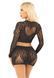 Комплект Leg Avenue Rhinestone Crop Top and Mini Skirt One Size, Black
