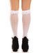 Гольфы ажурные Leg Avenue Sweetheart Ruffle Cuff Knee Highs, белые, рисунок-сердечки