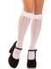 Гольфы ажурные Leg Avenue Sweetheart Ruffle Cuff Knee Highs, белые, рисунок-сердечки