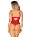 Боді з доступом Obsessive Ingridia crotchless teddy XL/2XL, червоне, відкриті груди