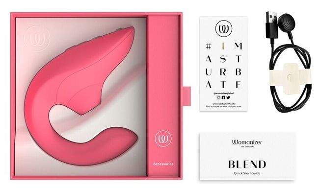 Вагинально-клиторальный стимулятор Womanizer Blend Vibrant Rose, вибрация + вакуум, 2 мотора