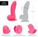 Ребристий фалоімітатор на присосці ADDICTION &mdash; Tom 7&Prime; Dildo With Balls &mdash; Pink, віброкуля в подарунок