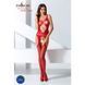 Бодістокінг Passion BS057 red, комбінезон, імітація панчох і пояса