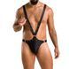 Мужское боди с люверсами Passion 028 HARRY S/M Black, экокожа, на лямках