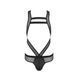 Мужское эротическое сетчатое боди Passion 045 VICTOR L/XL Black, экокожа, сетка