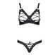 Комплект Passion CELINE BIKINI 2XL/3XL black открытый бра с лентами стринги со шнуровкой, экокожа