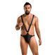 Мужское боди с люверсами Passion 028 HARRY S/M Black, экокожа, на лямках
