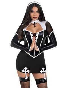 Костюм монашки Leg Avenue Holy Hottie Dress M