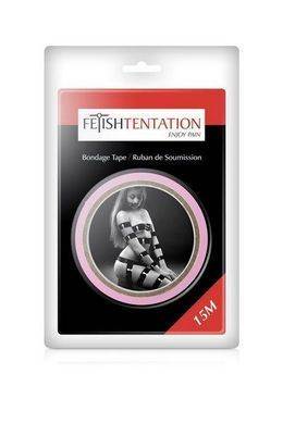 Скотч для бондажа Fetish Tentation Rose (15 м), не липнет к коже и волоскам, только сам к себе