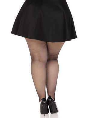 Колготки Leg Avenue Spandex micro net tights, 1X/2X, черные, в мелкую сетку, средняя посадка