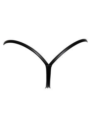Трусики с мокрым эффектом Noir Handmade P008 Powerwetlook panty with gold clasp, L, на застежках