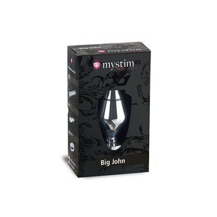 Металева анальна пробка Mystim Big John для електростимулятора, діаметр 6,5 см