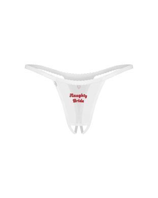 Трусики Obsessive Weddya Bride crotchless thong L/XL