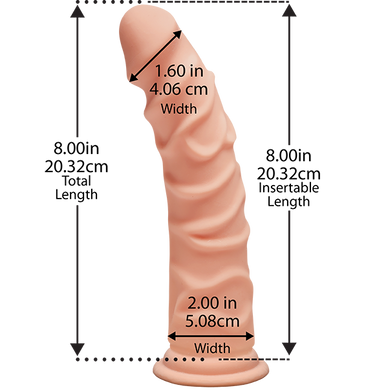 Фалоімітатор Doc Johnson The D - Ragin D - 8 Inch Without Balls - ULTRASKYN, діаметр 5,1 см