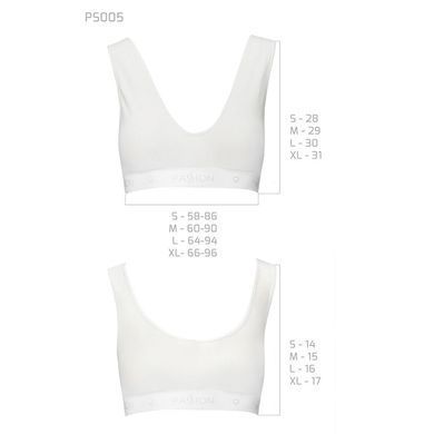 Спортивний топ з еластичної бавовни Passion PS005 TOP S, white