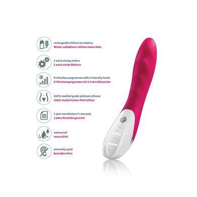 Мощный вибратор Mystim Sassy Simon Pink с двумя моторами и стимулирующим рельефом