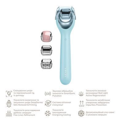 Електронний ролер для обличчя з мікроголками GESKE MicroNeedle Face Roller 9в1 turquoise