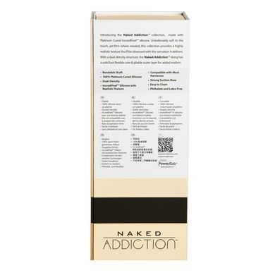 Фаллоимитатор Naked Addiction &mdash; 9&Prime; Silicone Dual Density Bendable Dildo Vanilla, вибропуля в подарок
